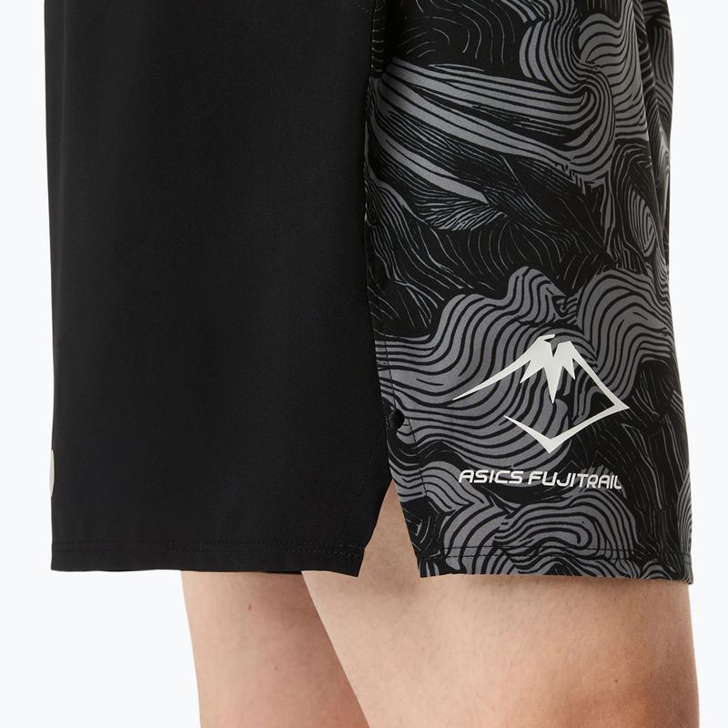 Pánské běžecké šortky ASICS Fujitrail All Over Print 5IN performance black/carbon/cream 8