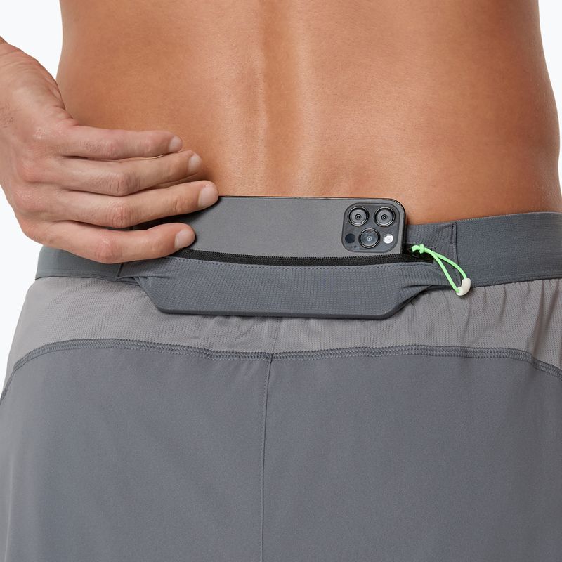 Pánské běžecké šortky ASICS Road 5IN clay grey/steel grey/illuminate green 8