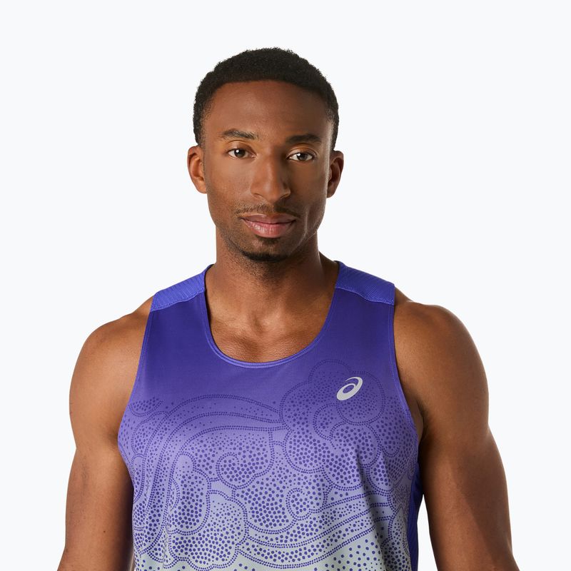 Pánské běžecké tílko ASICS Road Fade Singlet cobalt burst/illuminate green 5