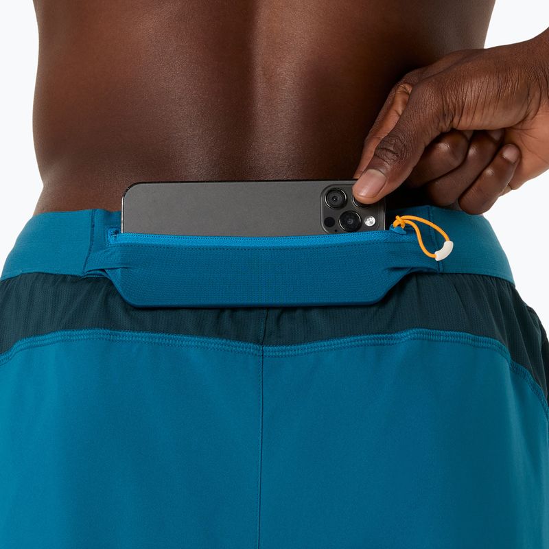 Pánské běžecké šortky ASICS Road 2N1 5IN tranquil teal/dark teal/yamabuki 9