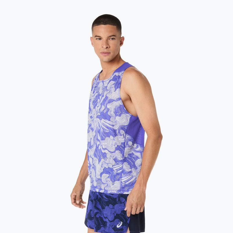 Pánské běžecké tričko ASICS Fujitrail Singlet cobalt burst/cream 4