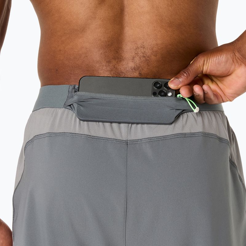 Pánské běžecké šortky ASICS Road 2N1 5IN clay grey/steel grey/illuminate green 9