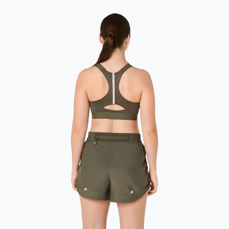 Sportovní podprsenka ASICS Road Combination Zip dark olive 3