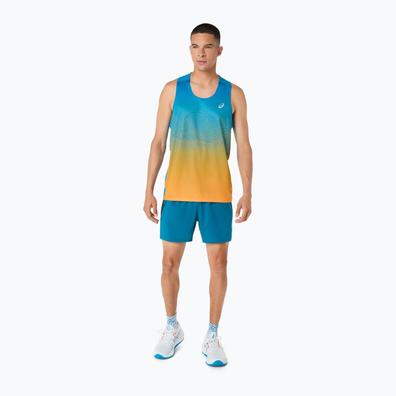Pánské běžecké tílko ASICS Road Fade Singlet aegean blue/yamabuki 2