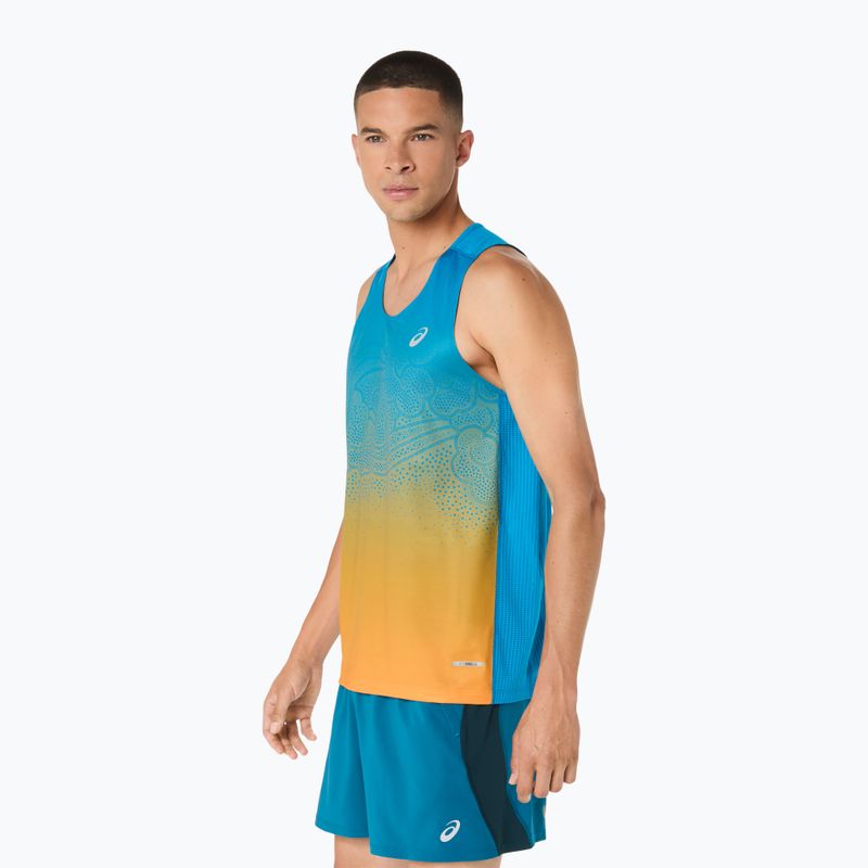 Pánské běžecké tílko ASICS Road Fade Singlet aegean blue/yamabuki 4