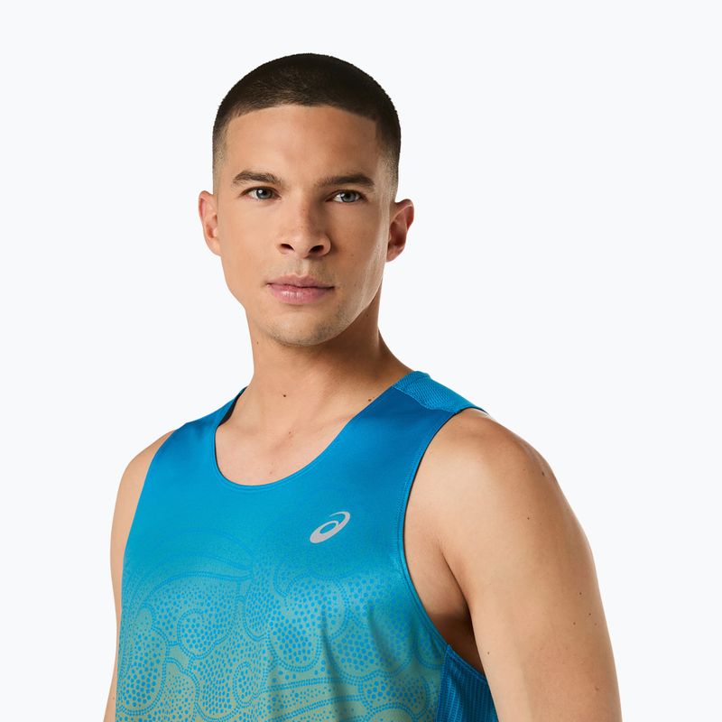 Pánské běžecké tílko ASICS Road Fade Singlet aegean blue/yamabuki 5