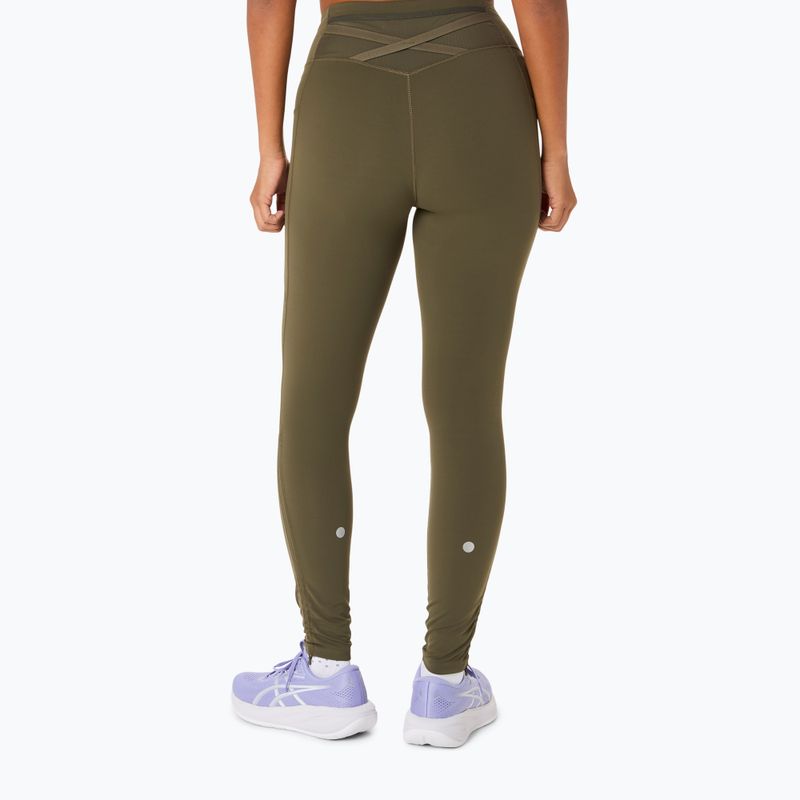 Dámské běžecké legíny ASICS Nagino Run Adjustable Tight dark olive 3