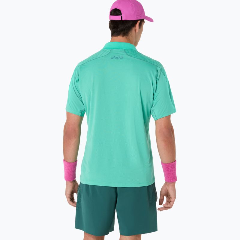 Pánské tenisové triko ASICS Match Jacquard Polo aurora green 3