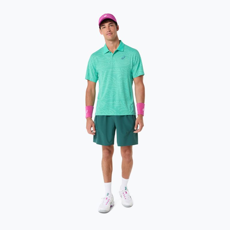 Pánské tenisové triko ASICS Match Jacquard Polo aurora green 4