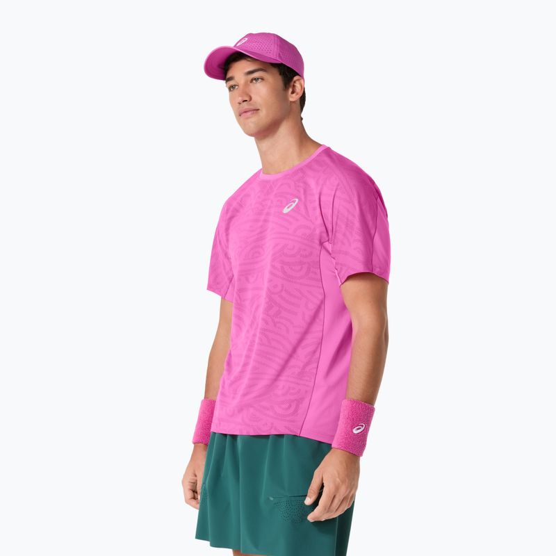 Pánské tenisové tričko ASICS Match Jacquard digital sakura 5