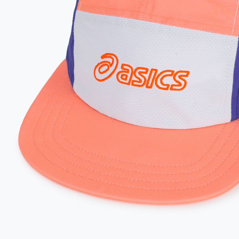 Kšiltovka ASICS Performance Running 5 Panel sun coral/brilliant white 3