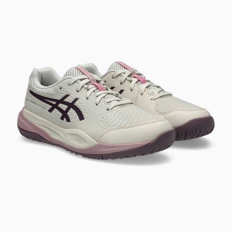 Dětské tenisové boty ASICS Gel-Resolution X GS soft oat/dark aubergine