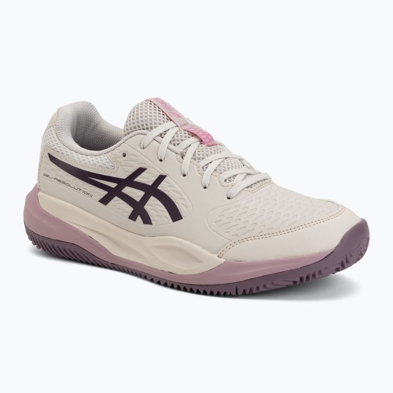 Dětské tenisové boty ASICS Gel-Resolution X GS Clay soft oat/dark aubergine