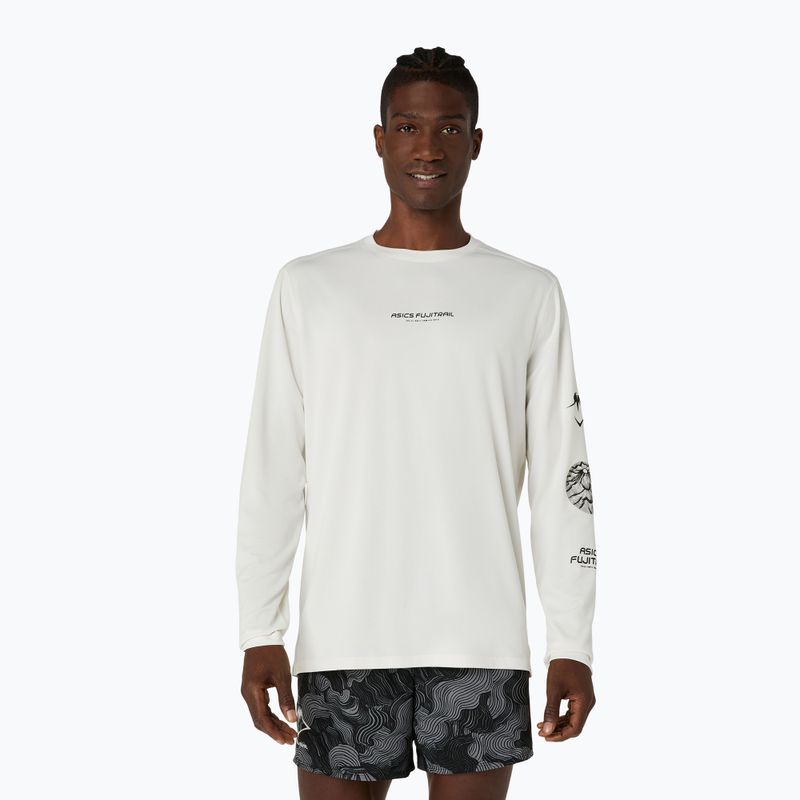 Pánské běžecké tričko Longsleeve Asics Fujitrail Logo Ls Top Cream