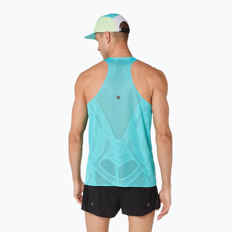 Pánská běžecká tričko ASICS Metarun Singlet energy aqua 3