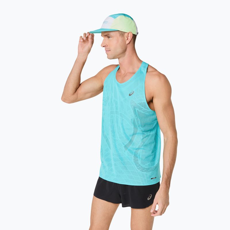 Pánská běžecká tričko ASICS Metarun Singlet energy aqua 4