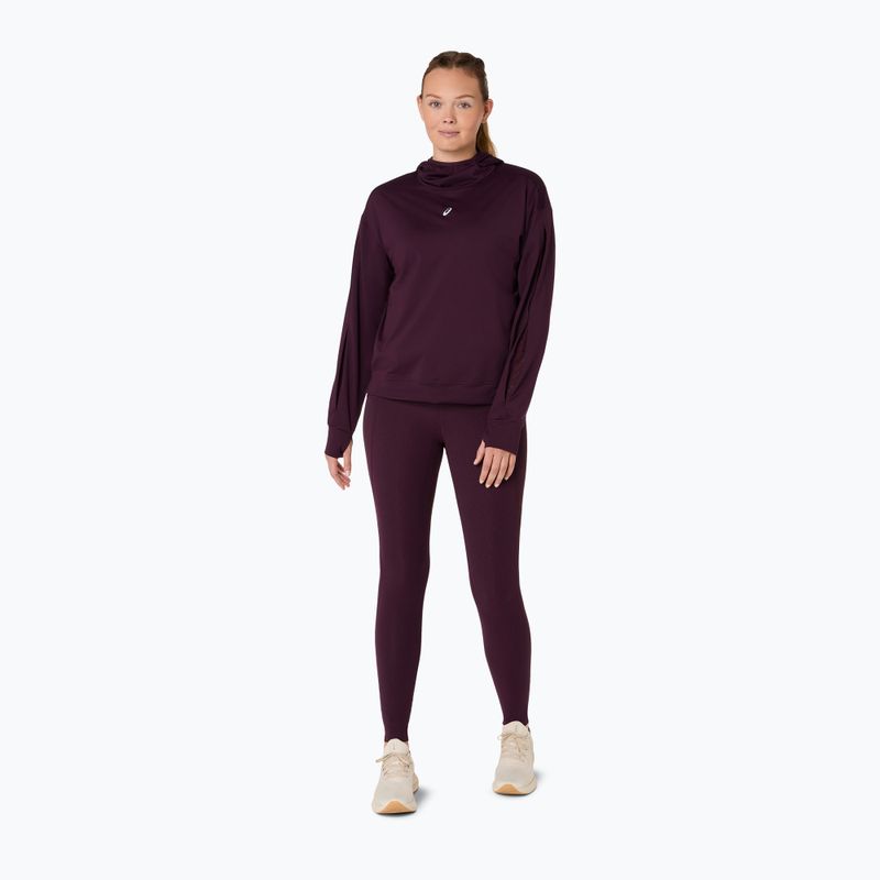Dámská běžecká mikina ASICS Nagino Run Winter Hoodie dark aubergine 2