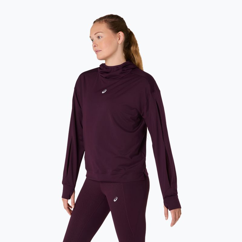 Dámská běžecká mikina ASICS Nagino Run Winter Hoodie dark aubergine 4