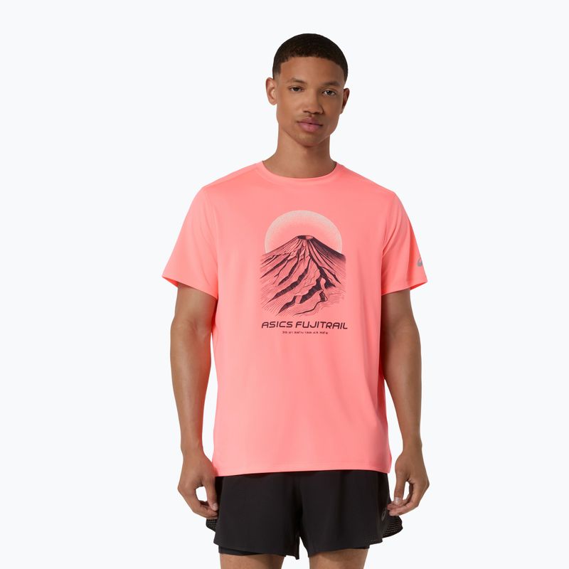 Pánské běžecké tričko Asics Fujitrail Logo Ss Top Sun Coral