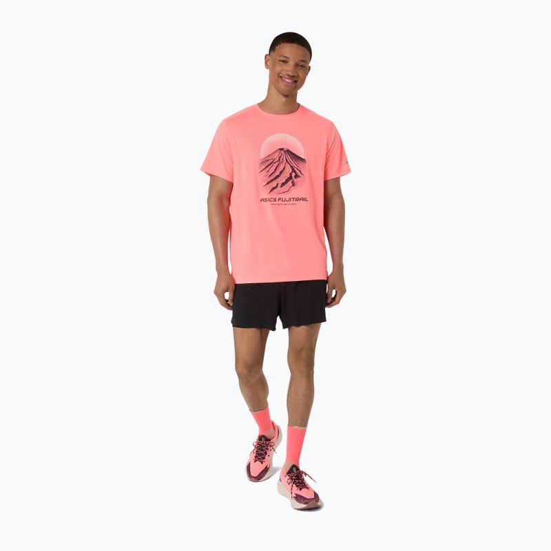 Pánské běžecké tričko Asics Fujitrail Logo Ss Top Sun Coral 2