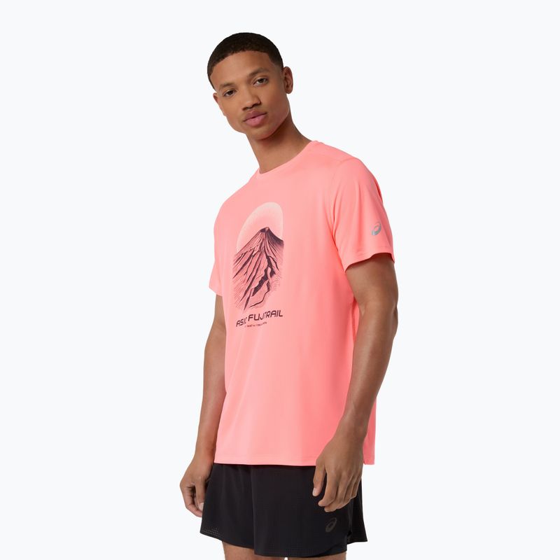 Pánské běžecké tričko Asics Fujitrail Logo Ss Top Sun Coral 4