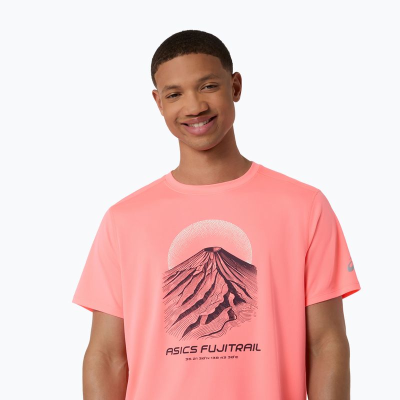 Pánské běžecké tričko Asics Fujitrail Logo Ss Top Sun Coral 5