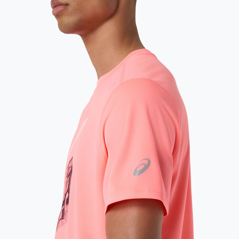 Pánské běžecké tričko Asics Fujitrail Logo Ss Top Sun Coral 6