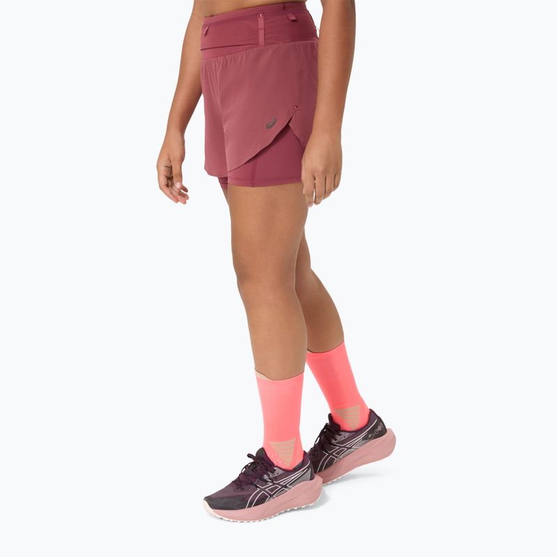 Dámské běžecké šortky ASICS Fujitrail Elite brisket red 4