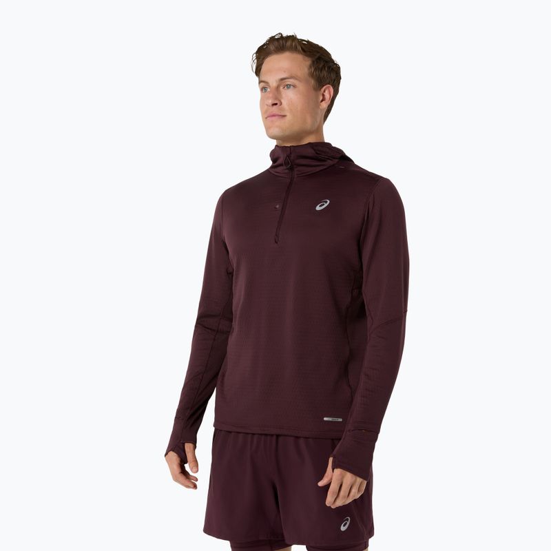 Pánská běžecká mikina ASICS Road Winter Ls Hoodie dark currant 4