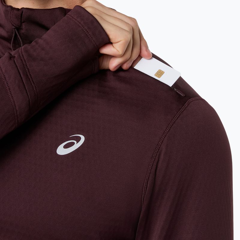 Pánská běžecká mikina ASICS Road Winter Ls Hoodie dark currant 7