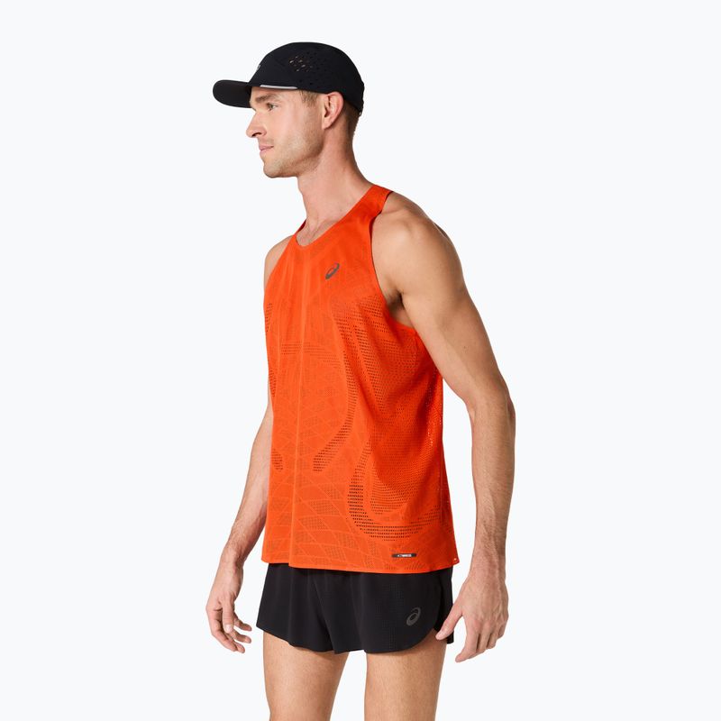 Pánská běžecká tričko ASICS Metarun Singlet cherry tomato 4