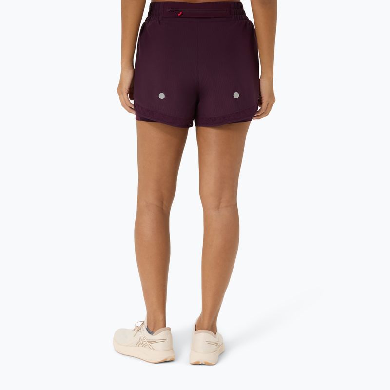 Dámské běžecké šortky ASICS Nagino Run 2-N-1 dark aubergine 3