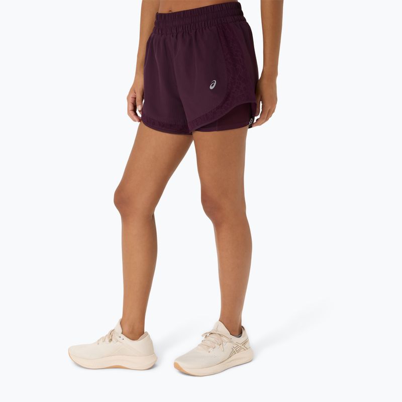 Dámské běžecké šortky ASICS Nagino Run 2-N-1 dark aubergine 4