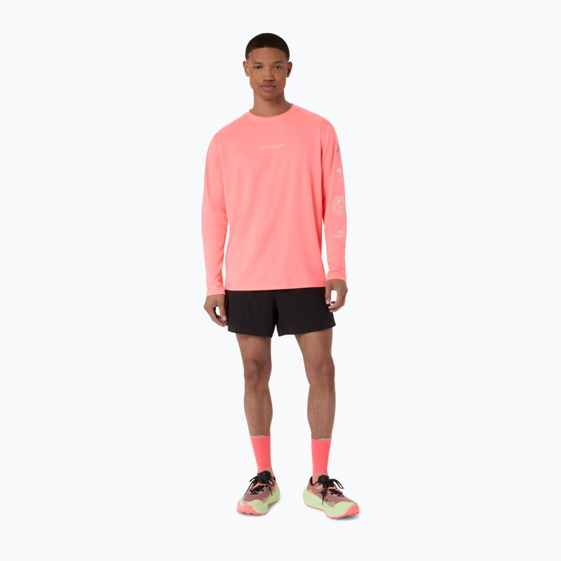 Pánské běžecké tričko Longsleeve Asics Fujitrail Logo Ls Top Sun Coral 2