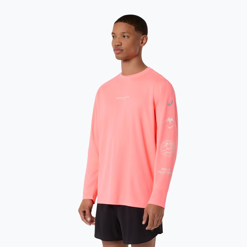 Pánské běžecké tričko Longsleeve Asics Fujitrail Logo Ls Top Sun Coral 4