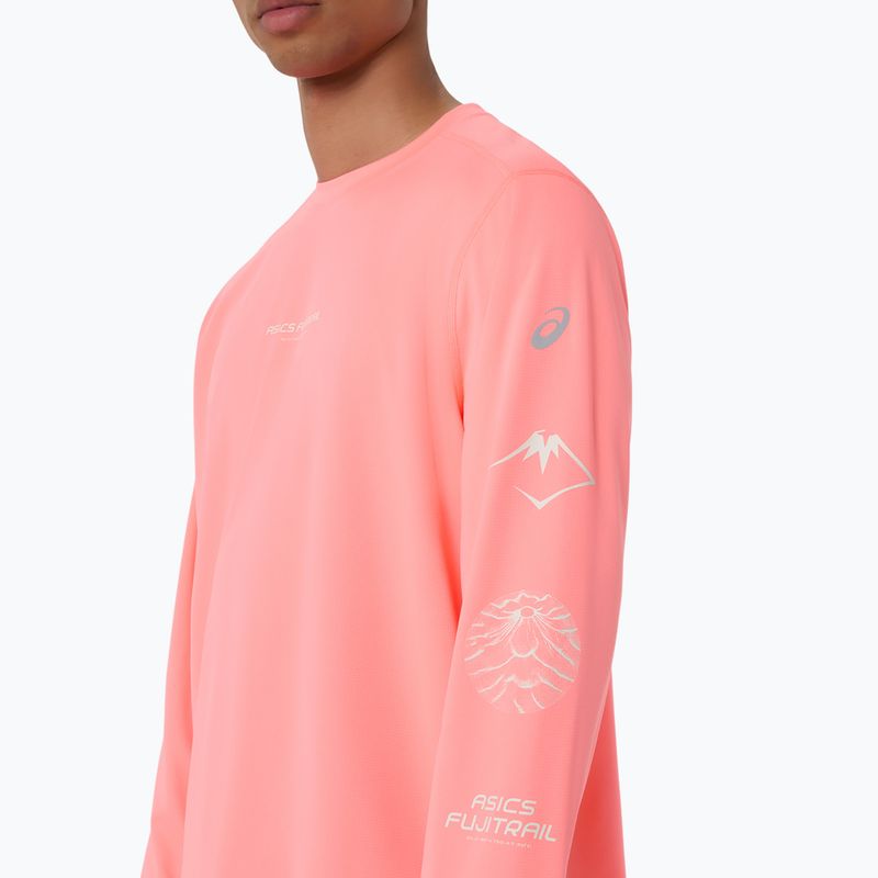Pánské běžecké tričko Longsleeve Asics Fujitrail Logo Ls Top Sun Coral 6