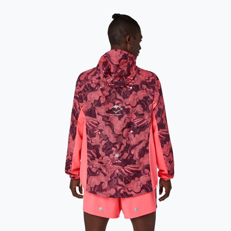 Pánská běžecká bunda Asics Fujitrail Packable Jacket blazing coral/dark aubergine 2