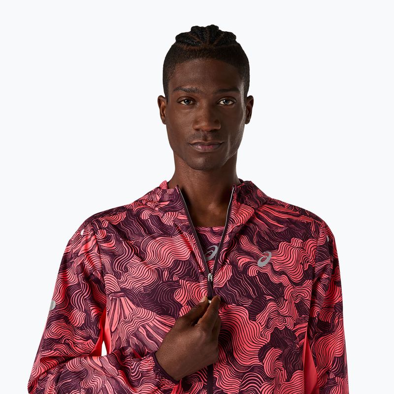 Pánská běžecká bunda Asics Fujitrail Packable Jacket blazing coral/dark aubergine 4