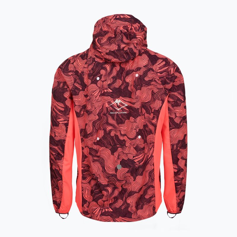 Pánská běžecká bunda Asics Fujitrail Packable Jacket blazing coral/dark aubergine 10