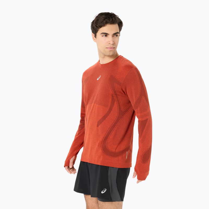 Pánské běžecké tričko Longsleeve ASICS Road Seamless Top singed red 3