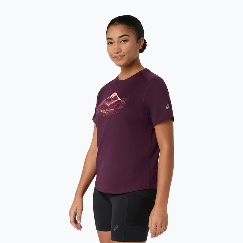 Dámské běžecké tričko Asics Fujitrail Logo Ss Top Dark Aubergine 4