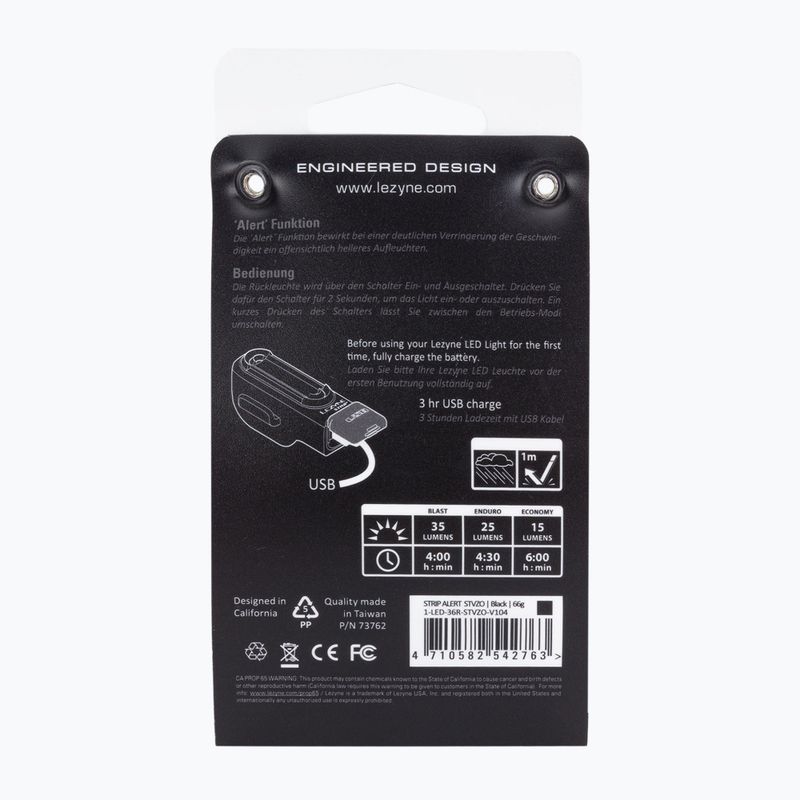 LEZYNE STRIP ALERT REAR STVZO zadní svítilna na kolo 6