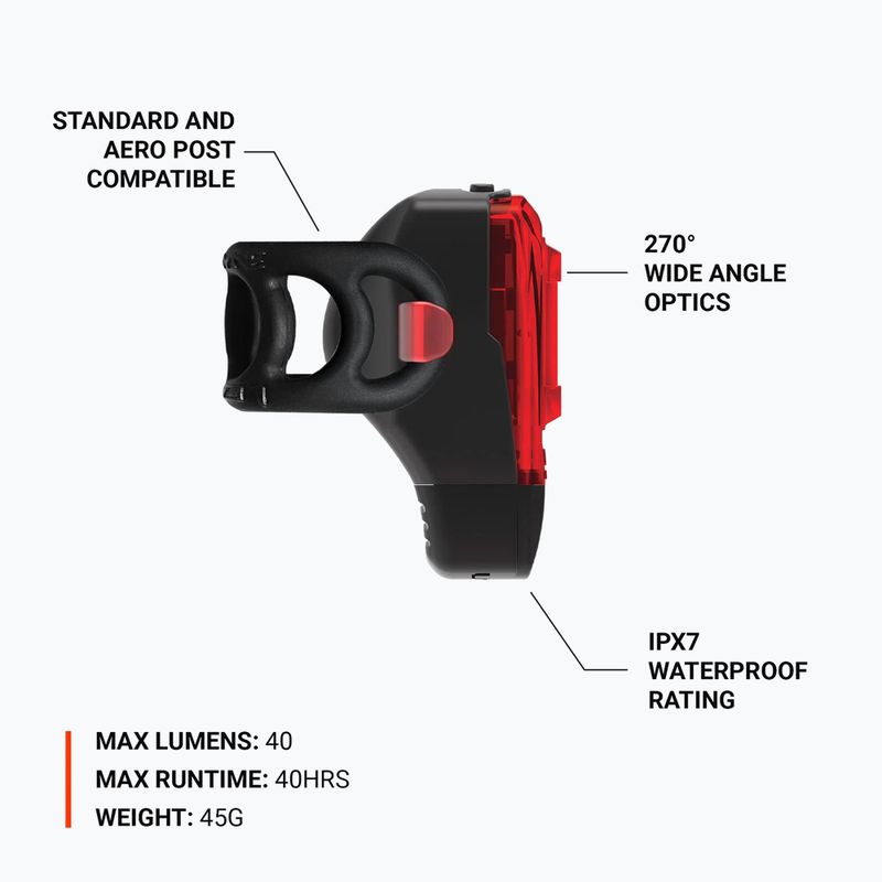 Zadní světlo na kolo Lezyne KTV Drive+ black 6