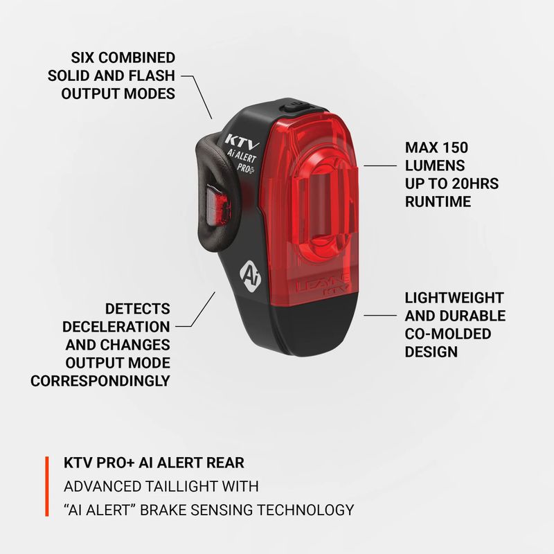 Zadní světlo na kolo Lezyne KTV Pro+ Ai Alert black 2