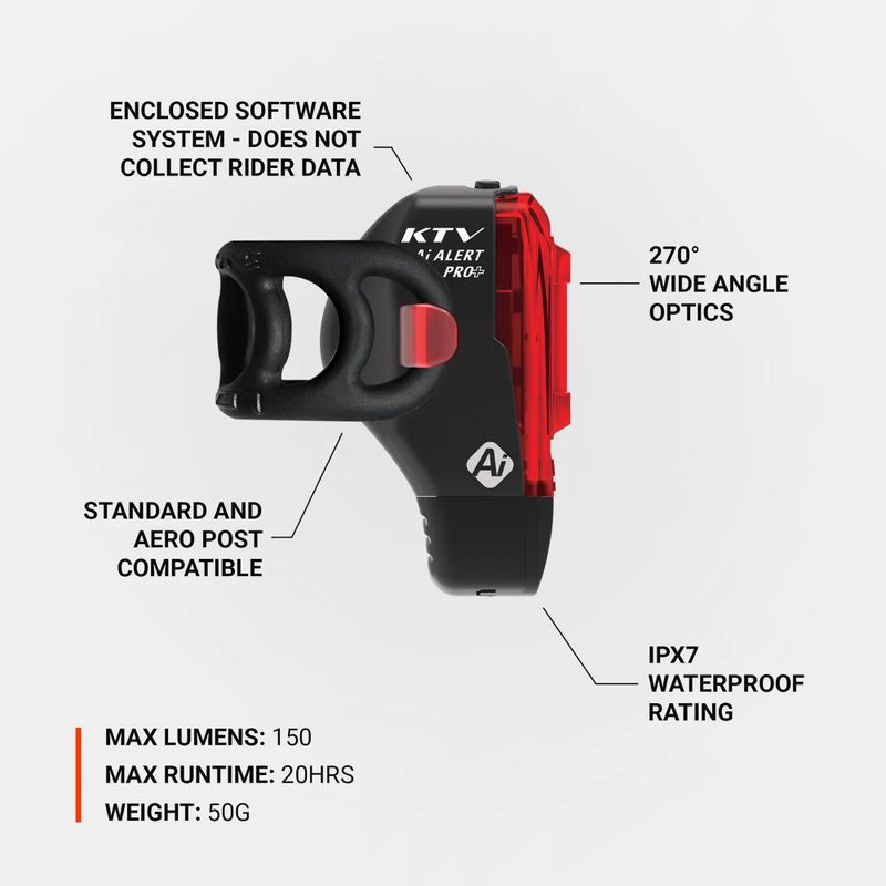 Zadní světlo na kolo Lezyne KTV Pro+ Ai Alert black 3
