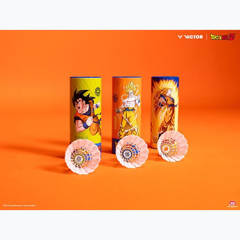 Badmintonové míčky VICTOR Dragon Ball Z Synthetic 3 szt. persimmon orange 2