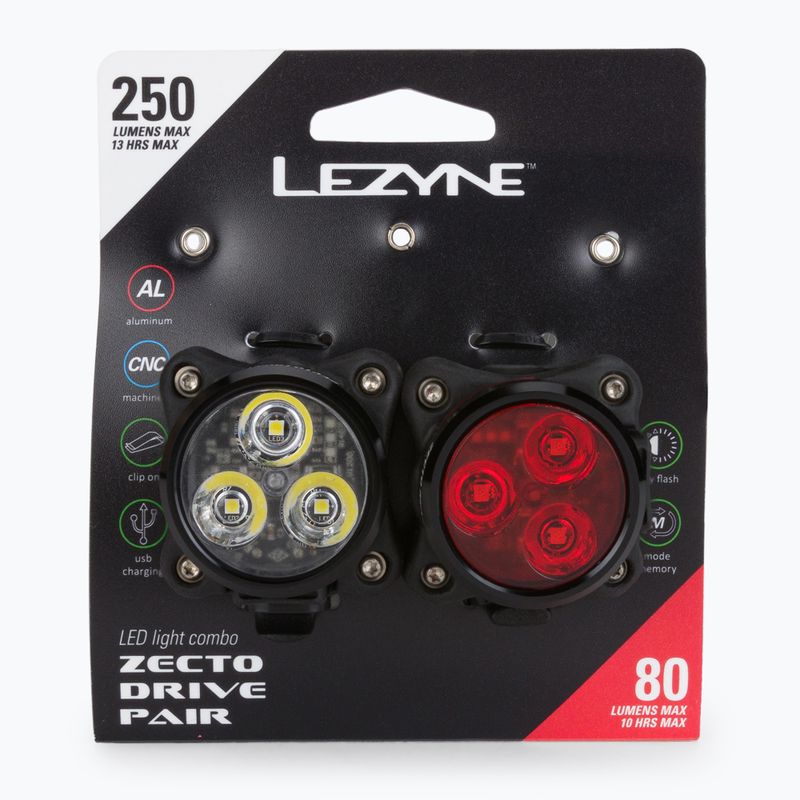 LEZYNE sada ZECTO DRIVE přední a zadní svítilna na kolo