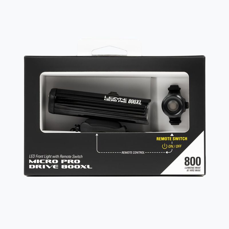 Lezyne bike light Front Micro Drive Pro 800 Xl Remote Loaded černý lesk 5