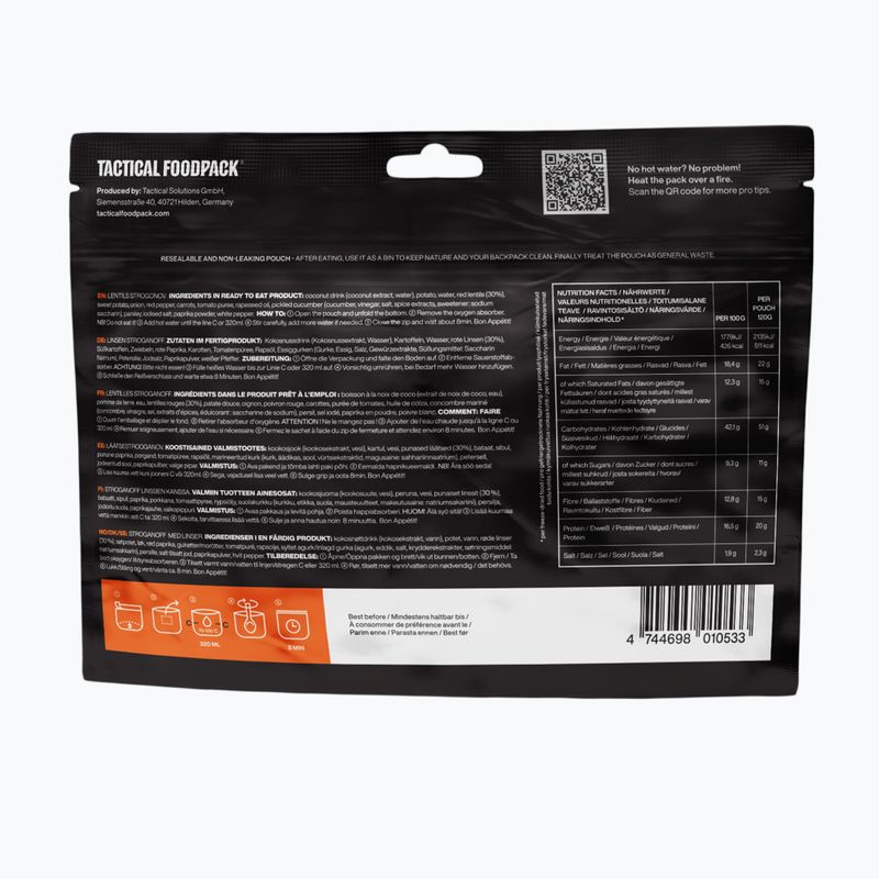 Mrazem sušené potraviny Tactical Foodpack Lentils Strogonoff Vege 120 g 3