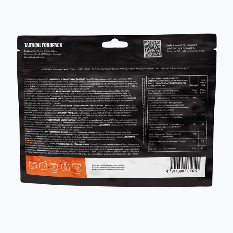 Mrazem sušené potraviny Tactical Foodpack ŠSpinach Mushroom Pasta Vege 110 g 3